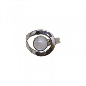 Bague réglable Pierre de Lune et Argent 0.925 Rhodié - La pièce