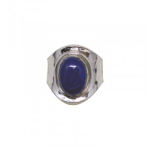 Bague Réglable Lapis Lazuli et Argent 0.925 Rhodié - La pièce