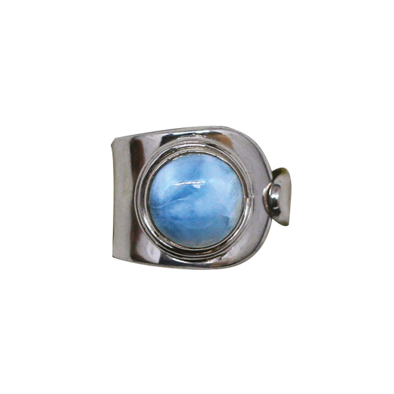 Bague réglable Larimar argent rhodié