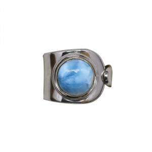 Bague réglable Larimar argent rhodié