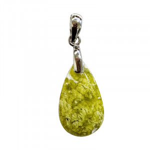 Pendentif - Lizardite et argent 0.925 rhodié