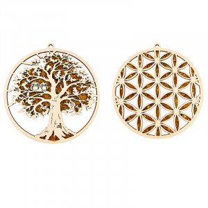 Magnet Vitrage ambré – Arbre de Vie ou Fleur de Vie