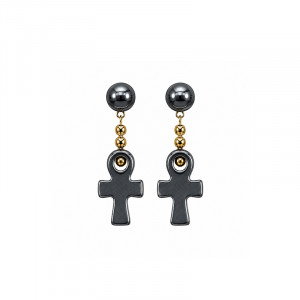 Boucles d'oreilles hématite - 10 pièces