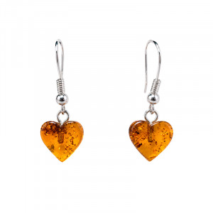 Boucles d'oreilles Coeurs en Ambre de la baltique