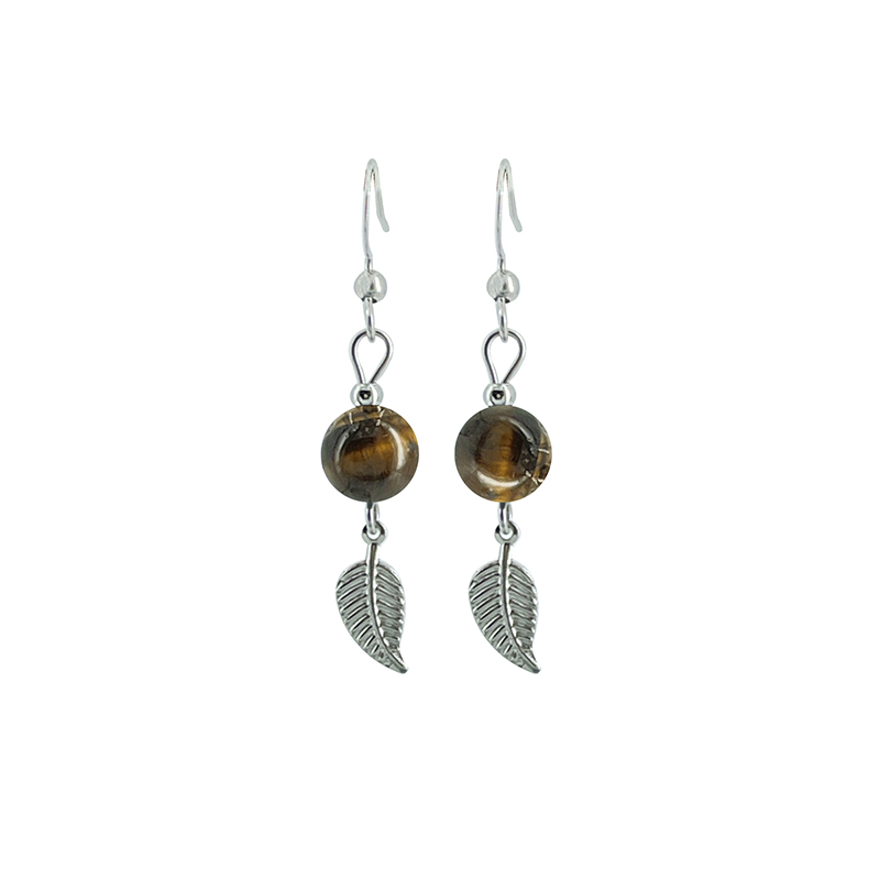 Boucles d'oreilles - Feuille acier - La paire