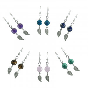 Boucles d'oreilles - Feuille acier - La paire