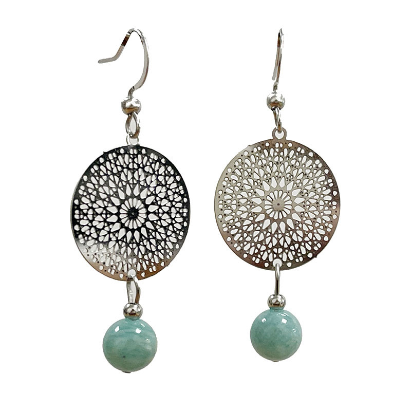 Boucles d'oreilles créole mandala - la paire