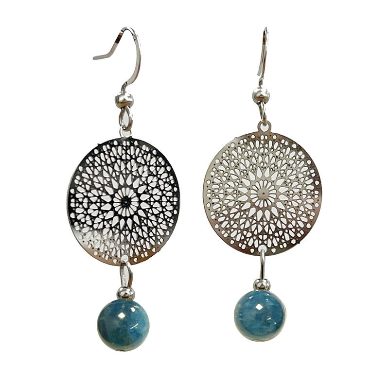 Boucles d'oreilles créole mandala - la paire