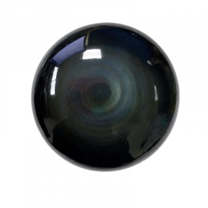 Palm Stone rond Obsidienne Œil Céleste