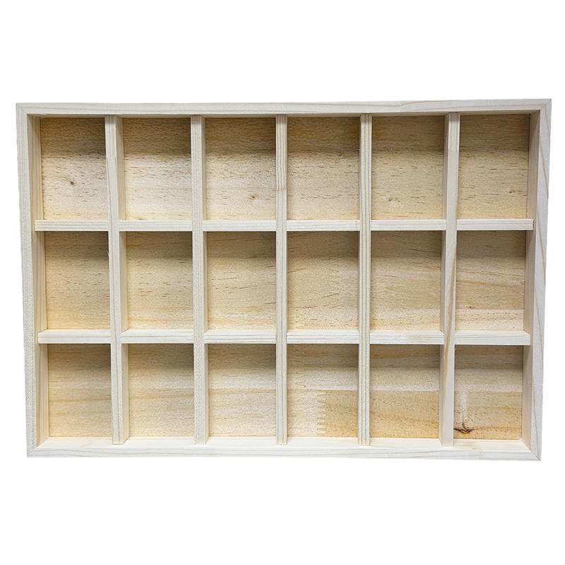Plateau en Bois de Pin Disponible avec 6, 12, 18 ou 24 compartiments