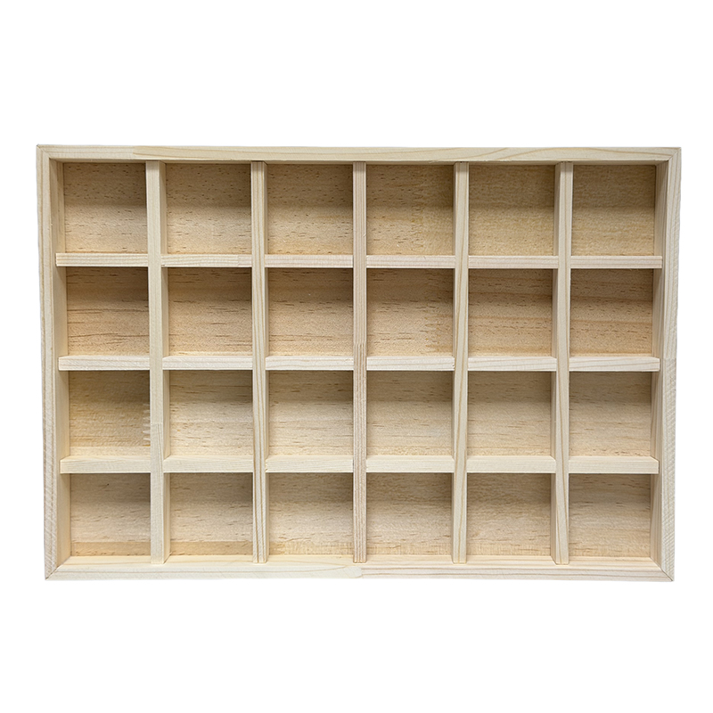 Plateau en Bois de Pin Disponible avec 6, 12, 18 ou 24 compartiments