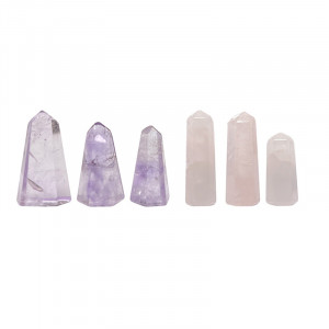 Pointe Améthyste ou Q. rose repolie - 3 pièces - Tailles et forme variées