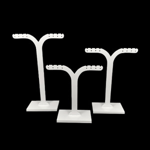 Présentoirs boucles d'oreilles blancs - 3*3 pièces