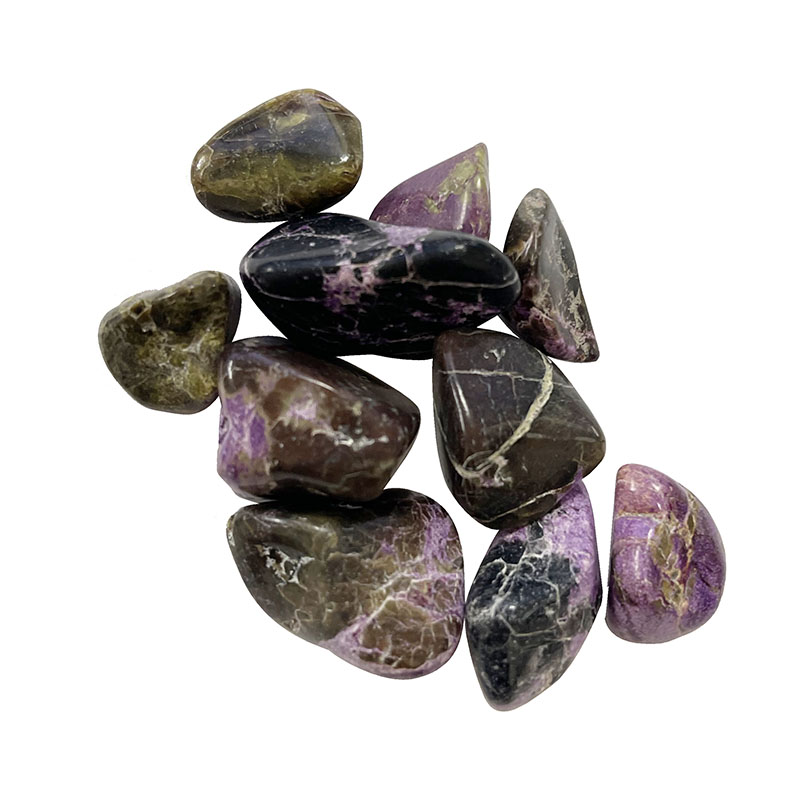 Stichite et serpentine (Atlantasite) pierres roulées les 50 grs