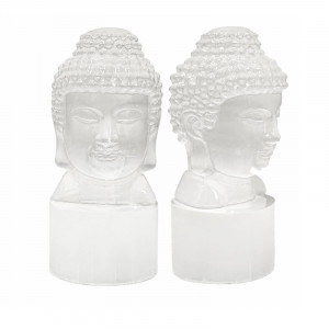 Statuette Tête de Bouddha en Sélénite