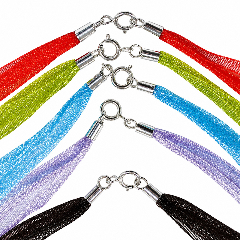Ruban 4 mm - 5 rangs avec fermoir en argent 0.925 – 45 cm – Lot de 10 pièces