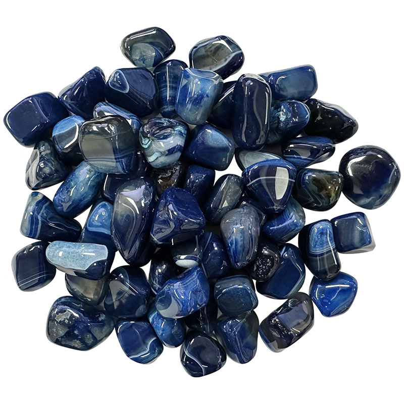 Agate bleue teintée pierres roulées 1KG