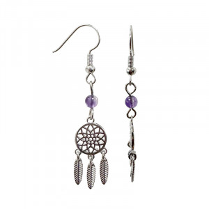 Boucles d’oreilles attrapes rêves en bronze galvanisé
