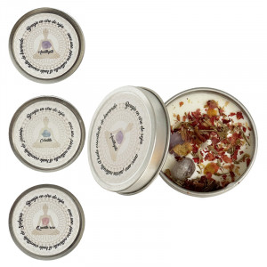 Bougies parfumées avec pierres naturelles