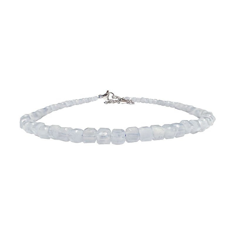Bracelet carré facetté Agate blue lace