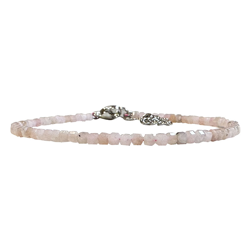 Bracelet carré facetté opale rose