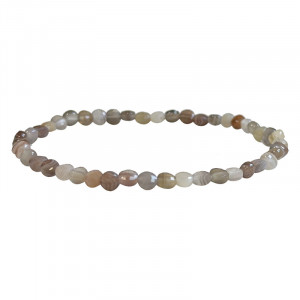 Bracelet disque plat facetté en Agate naturelle