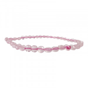 Bracelet disque plat facetté en Quartz rose
