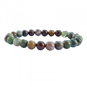Bracelet Agate Indienne 8 mm - 20 cm ou 22,4 cm - La pièce