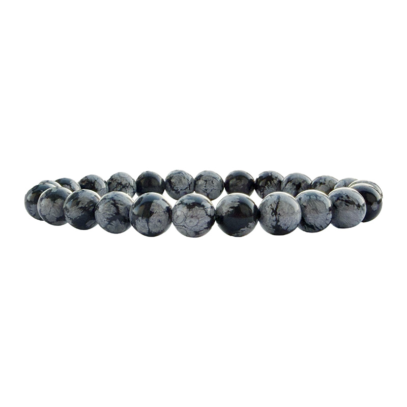Bracelet Obsidienne Mouchetée 8 mm - 20 cm ou 22,4 cm - La pièce