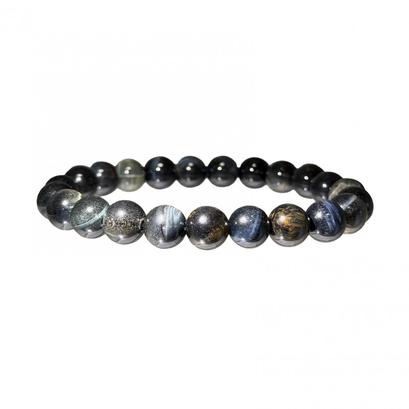 Bracelet en Œil de Tigre Bleu - 4 à 10 mm - La pièce