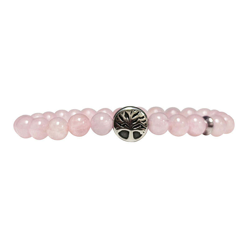Bracelet arbre de vie et disque aplati en acier