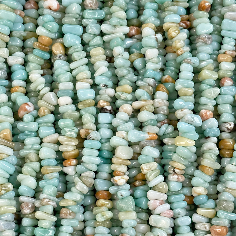 Collier Amazonite Baroque – 85 cm – Lot de 10 pièces
