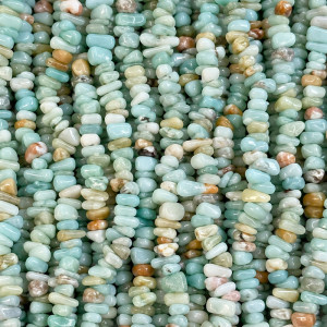 Collier Amazonite Baroque – 85 cm – Lot de 10 pièces