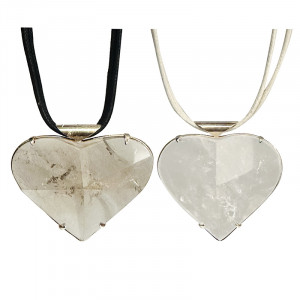 Collier Cœur Quartz fumé