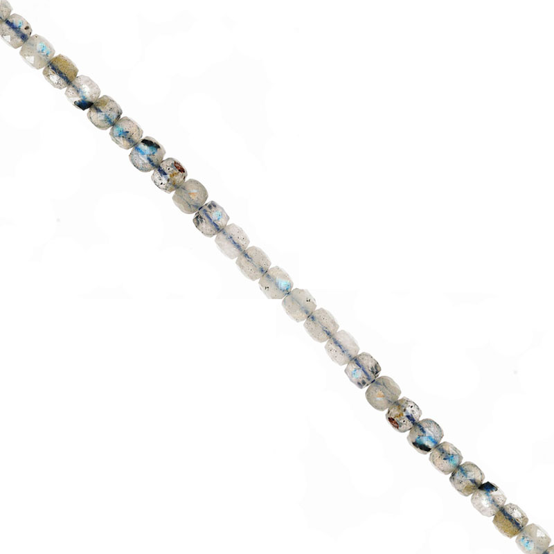 Collier carré facetté 2 mm en Labradorite