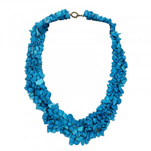 Collier 5 rangs Howlite TEINTEE turquoise