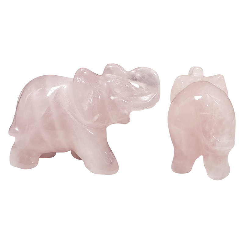 Elephant en Quartz rose