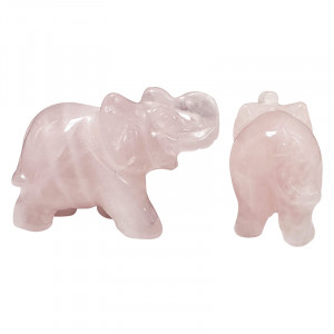 Elephant en Quartz rose