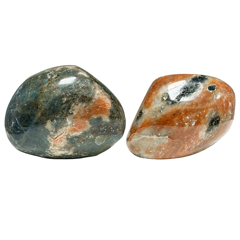 Galet Calcite Orange sur Apatite - La pièce