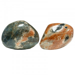 Galet Calcite Orange sur Apatite - La pièce