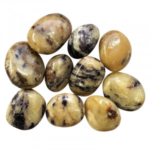 Galets polis Calcite jaune et Fluorite - Madagascar - Env. 1kg