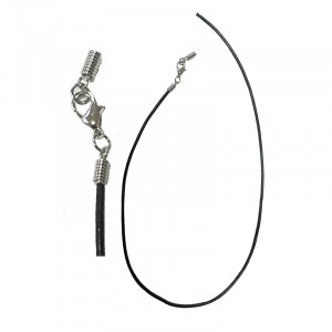 Cordon 45 cm en cuir noir lot de 30pcs