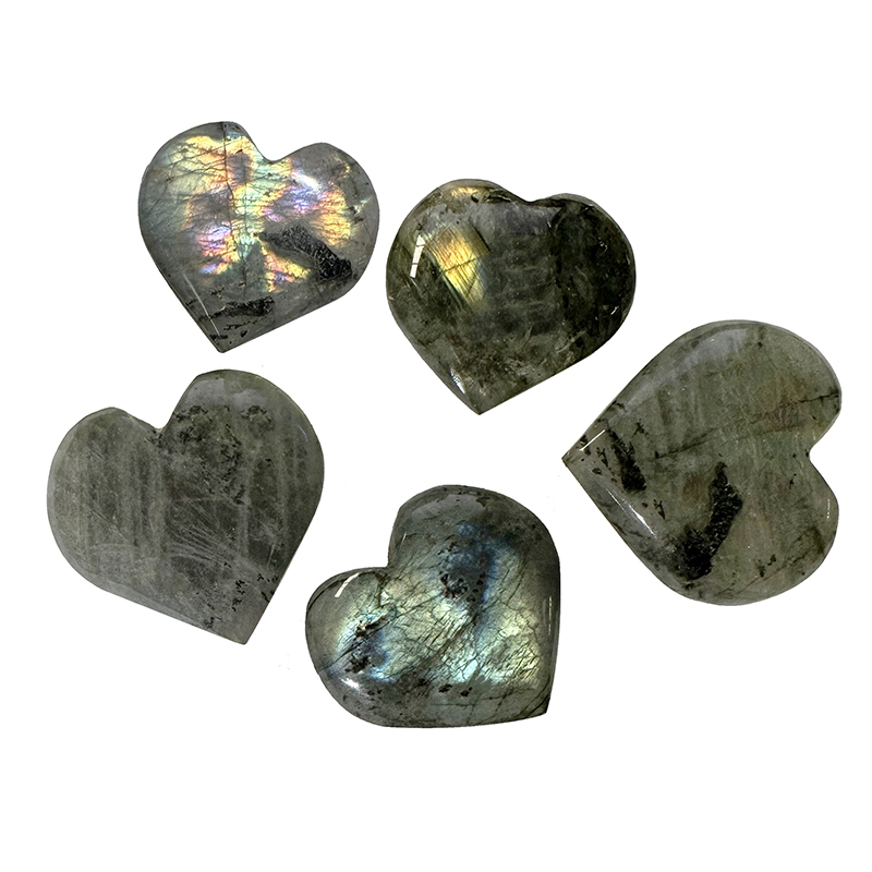 Cœurs en Labradorite qualité A de Madagascar