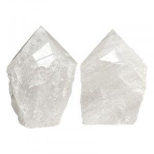Cristal de roche pointe polie et base sciée