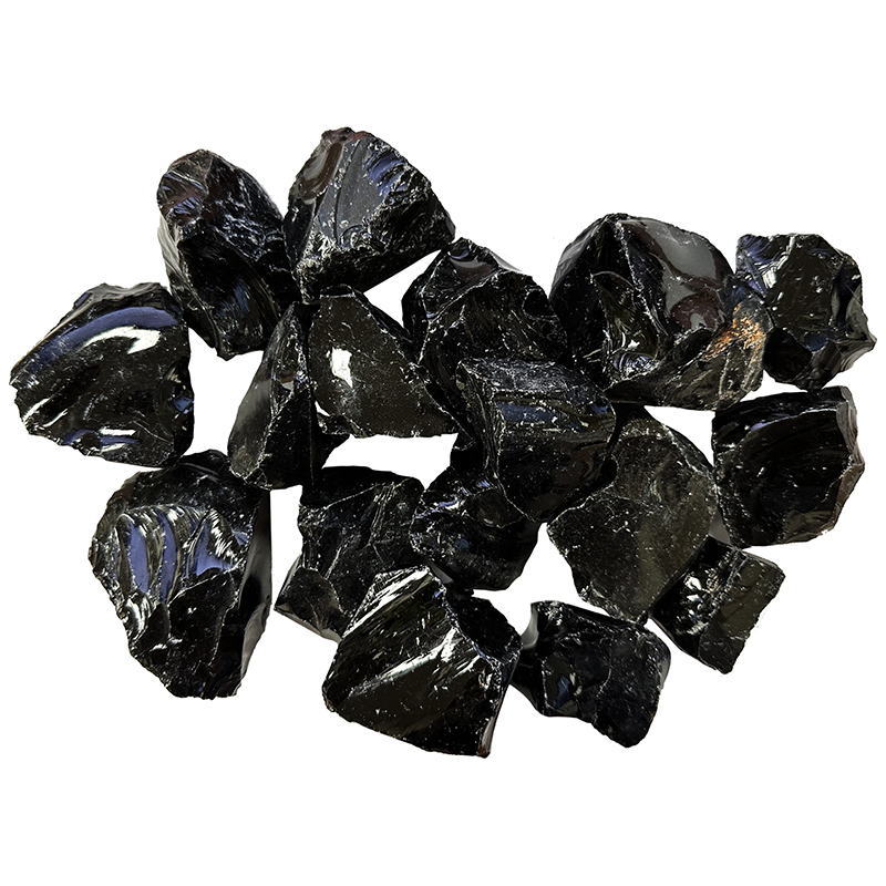 Obsidienne noire brute du Mexique - 1 Kg - 5 à 8 cm