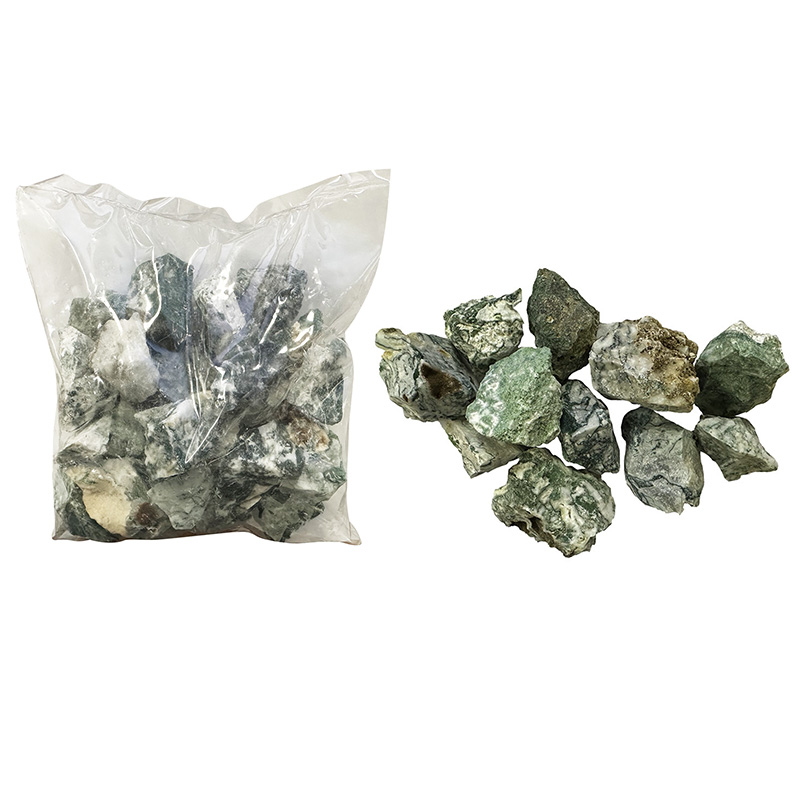 Agate mousse verte et blanche Inde 1KG en sachet
