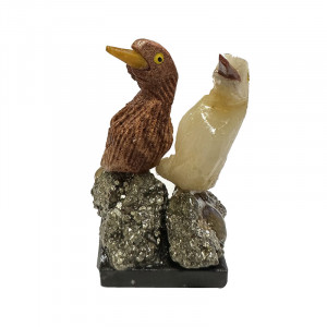 Deux Oiseaux divers sur Socle H : 3 à 4 cm