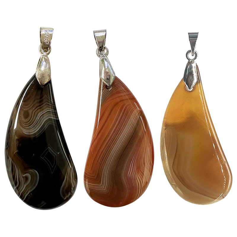Pendentifs agate teintée lot de 4