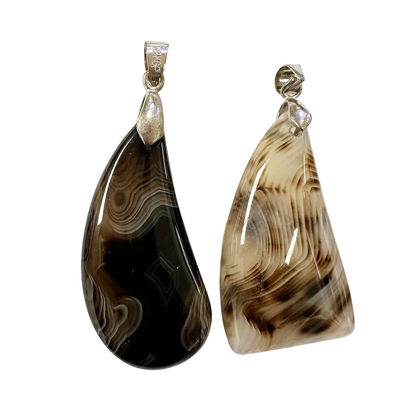 Pendentifs agate teintée lot de 4