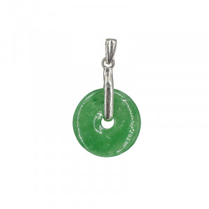 Pendentif Donut Jade montage argent